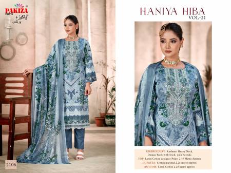 Pakiza Haniya Hiba Vol 21 Lawn Pakistani Dress Material Catalog
